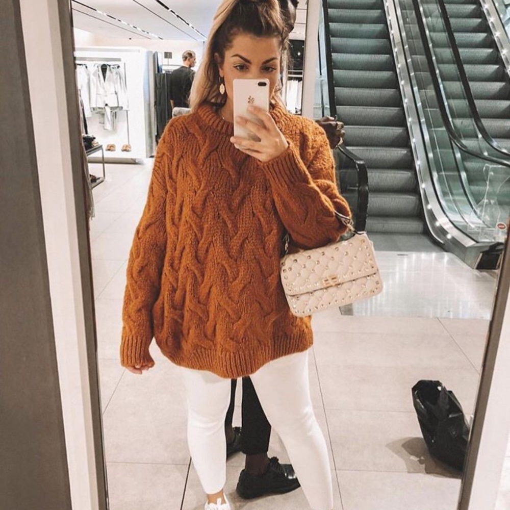 Comfy oversized rust orange sweater